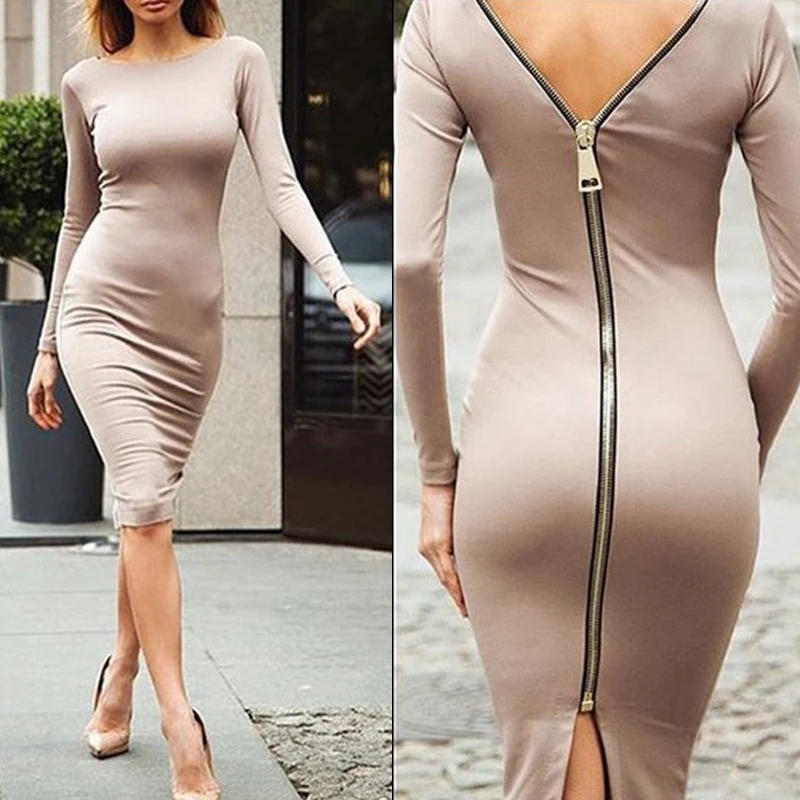 Соблазнительные платья для женщин новинка 2020 модные женские футляры на молнии