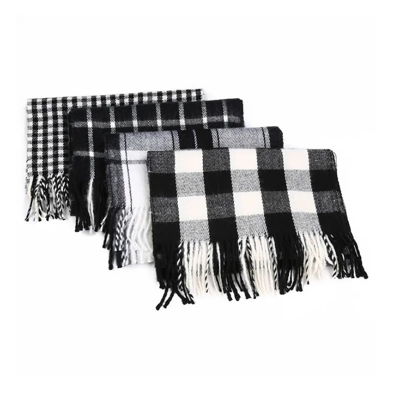 10 шт. Детские зимние штаны и шарф в клетку Детская шерстяная одежда вязаный шаль