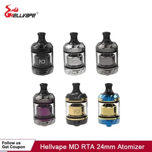 Оригинальный распылитель Hellvape MD RTA 24 мм, 510 капельный наконечник, емкость 2 мл и 4 мл, испаритель для MTL и DTL, испаритель воздушного потока Vs Zeus X бак для вейпа
