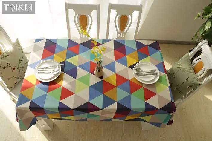TONGDI скатерть в американском стиле элегантная цветная треугольная прочная для