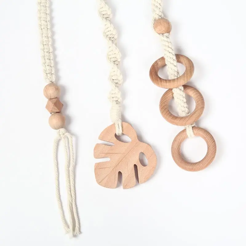 

3Pcs Baby Nordic Gym Frame Pendant Wood Rack Crochet Teether Nursing Hanging Toy F3ME