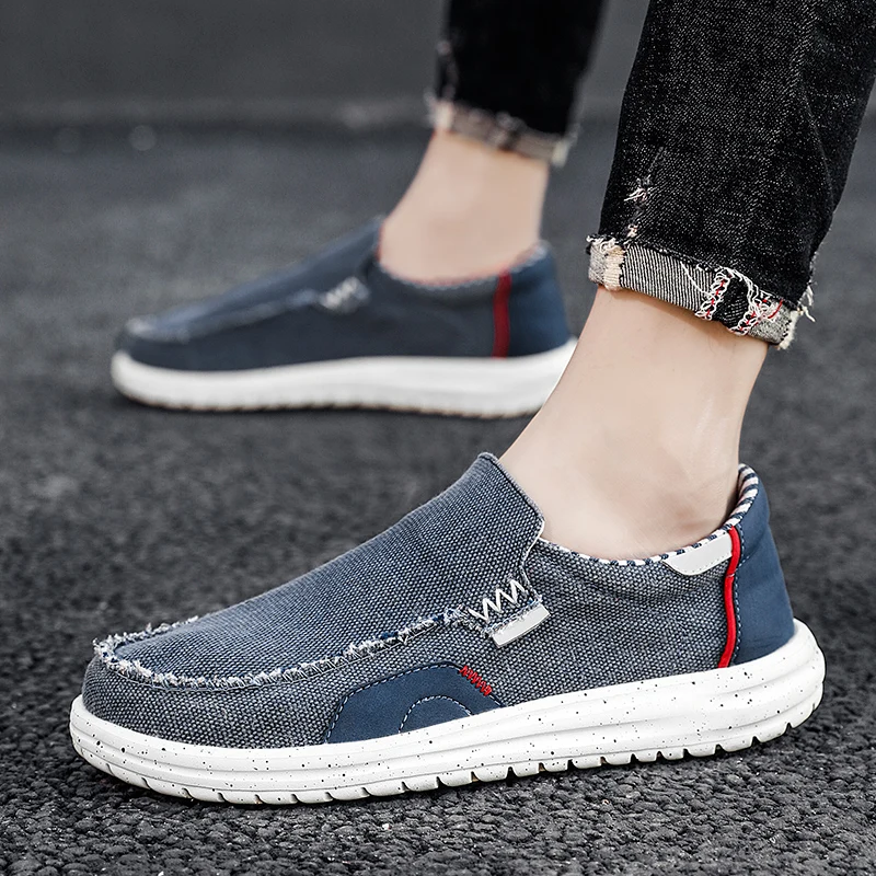 

High Quality Canvas Casual Shoes Men Comfortable Outdoor Men's Walking Footwear Breathable Linen Surface Flats Shoes Loafers