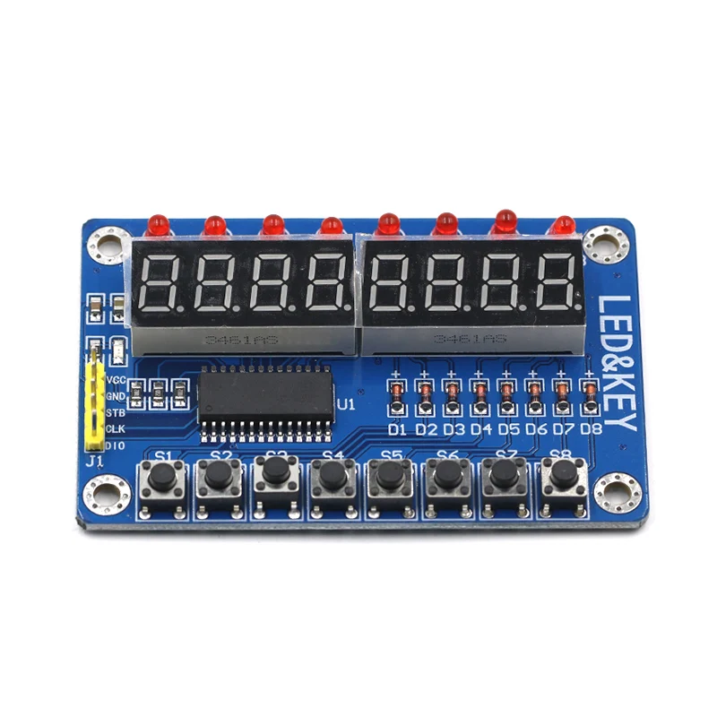 TM1638 модуль ключ Дисплей светодиодной лампой для AVR Arduino Новый 8 бит цифровой