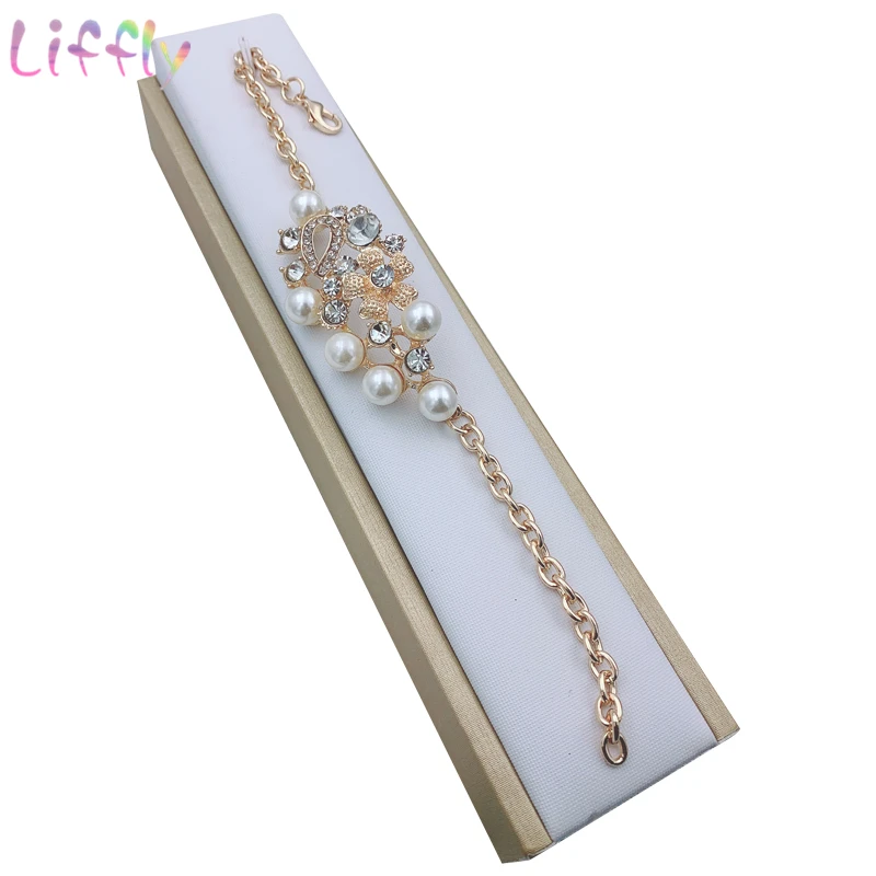 Liffly Модный комплект ювелирных изделий из Дубаи хрустальное ожерелье серьги