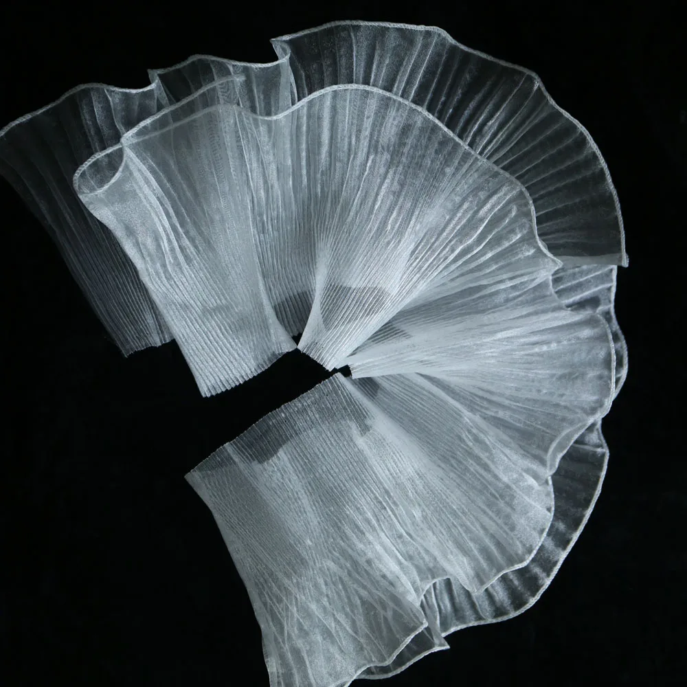 13 см * 1 ярд романтическая 3d органза плиссированные кружевные оборки волнистые и