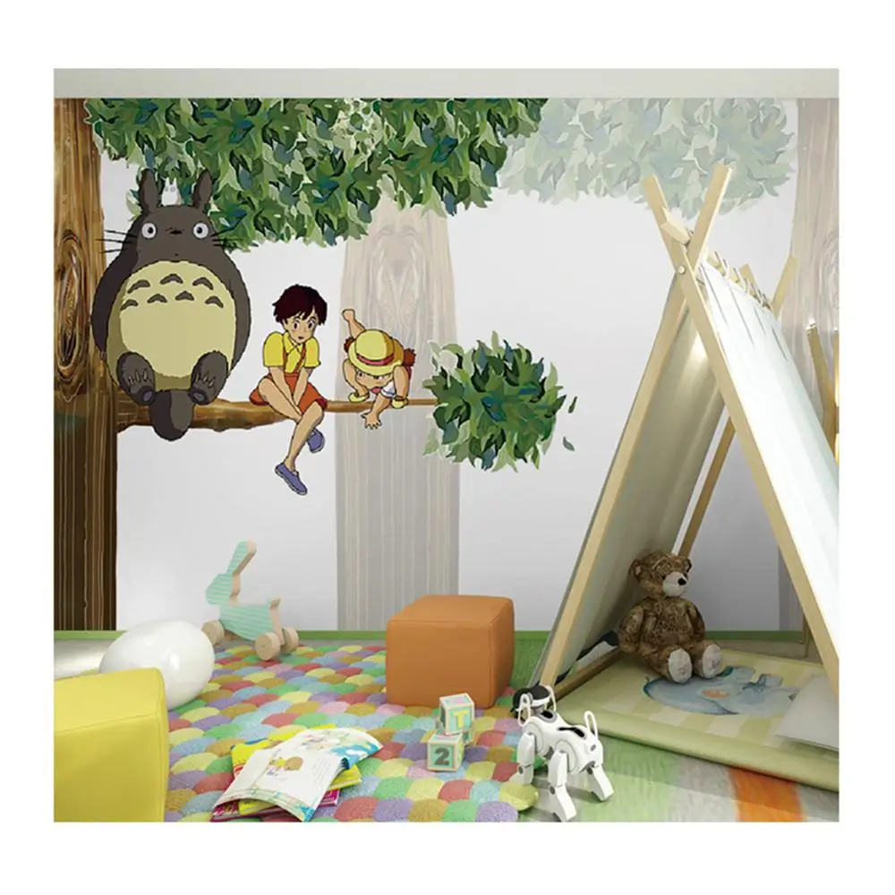 3D Тоторо Аниме обои детская комната Спальня Мультфильм фон нетканые