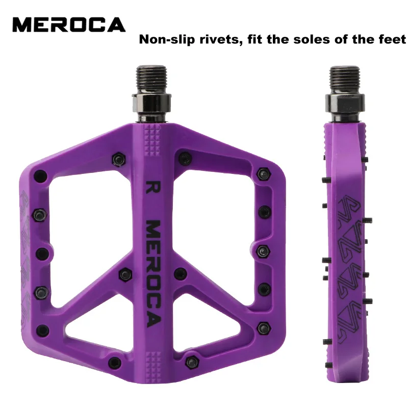MEROCA Non-slip MTB Pedal Nylon Fiber Widened Sealed Bearings Bicycle Platform Pedal For Road Bike BMX Ultra-Light Bicycle Parts