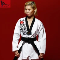 martial arts tkd tae kwon do korea k adult children taekwondo clothes wtf uniform160 190cm blackwhite