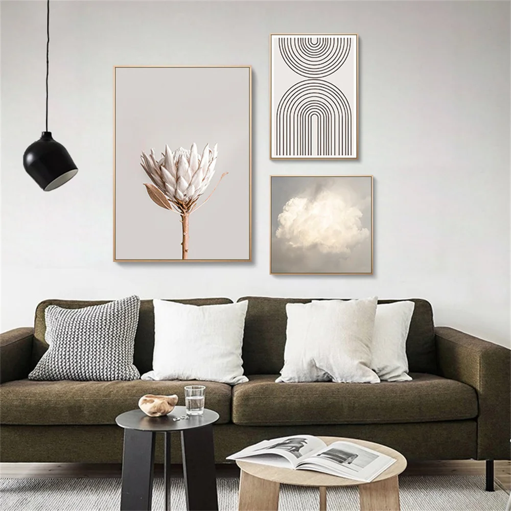 

Abstract Geometry Arch Shape Line Drawing Wall Art Poster Flower Art Prints Cloud Canvas Painting Nordic Pictures Home Decor
