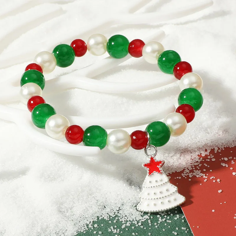 

2021 Fashion Festival Santa Claus Hand Chain Christmas Tree Reindeer Beaded Bracelet Christmas Gift Ornament Christmas Bracelets