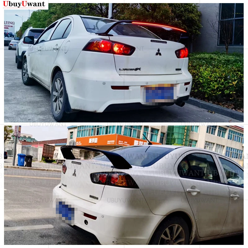 

For Mitsubishi LANCER EVO 2010-2014 Car Styling High Kick ABS Rear Trunk Lid Spoiler Wing Glossy Black With LED Light