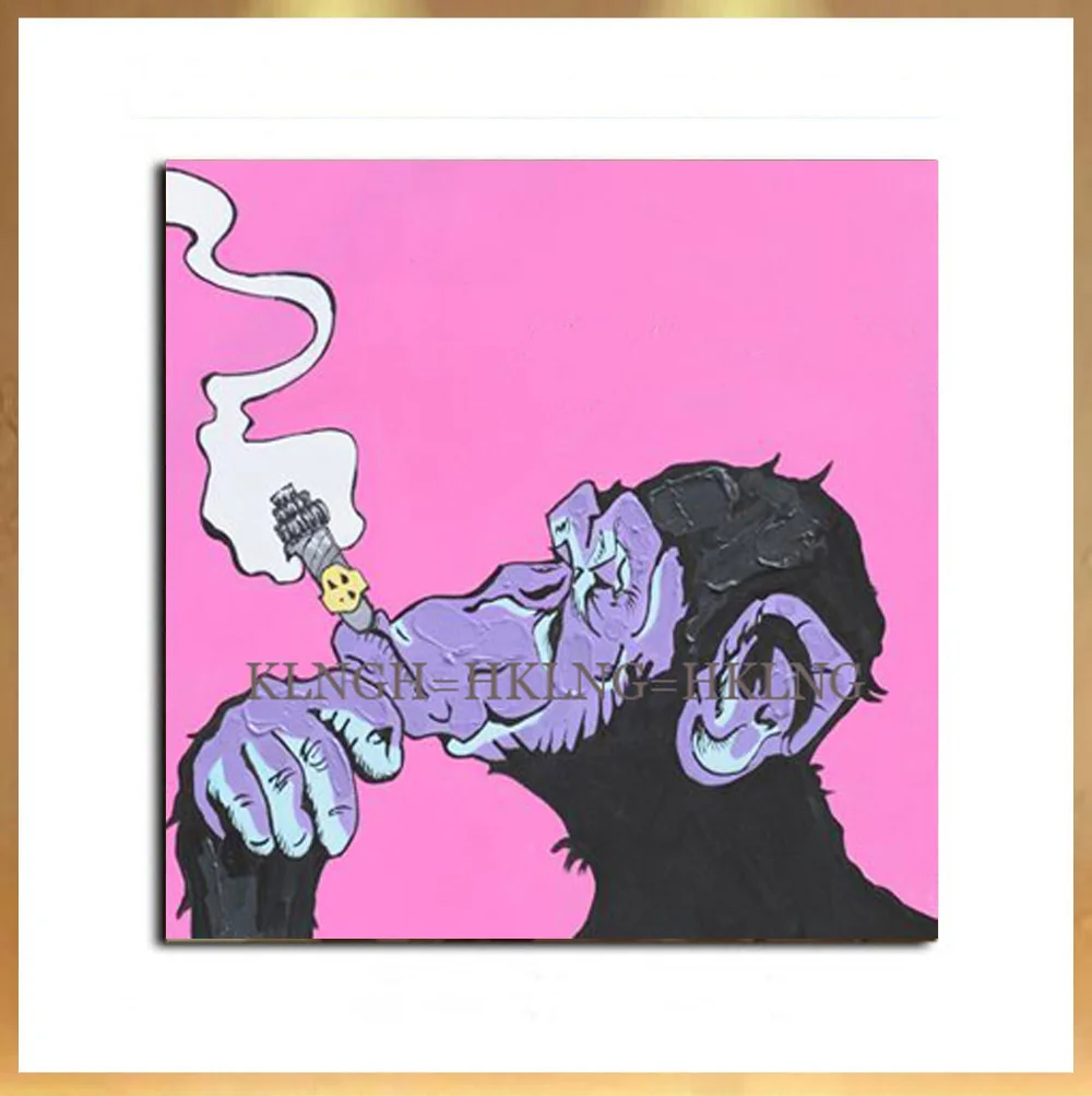 Декоративное искусство ручной работы Обезьяна картина маслом на холсте гостиная