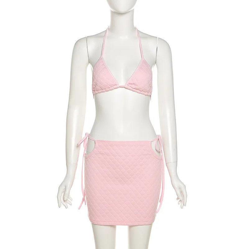 

BOOFEENAA Sexy 2 Piece Skirt Set Women Summer Vacation Outfits Rave Festival Clothing Birthday Party Clubwear Dress Sets C87BC21