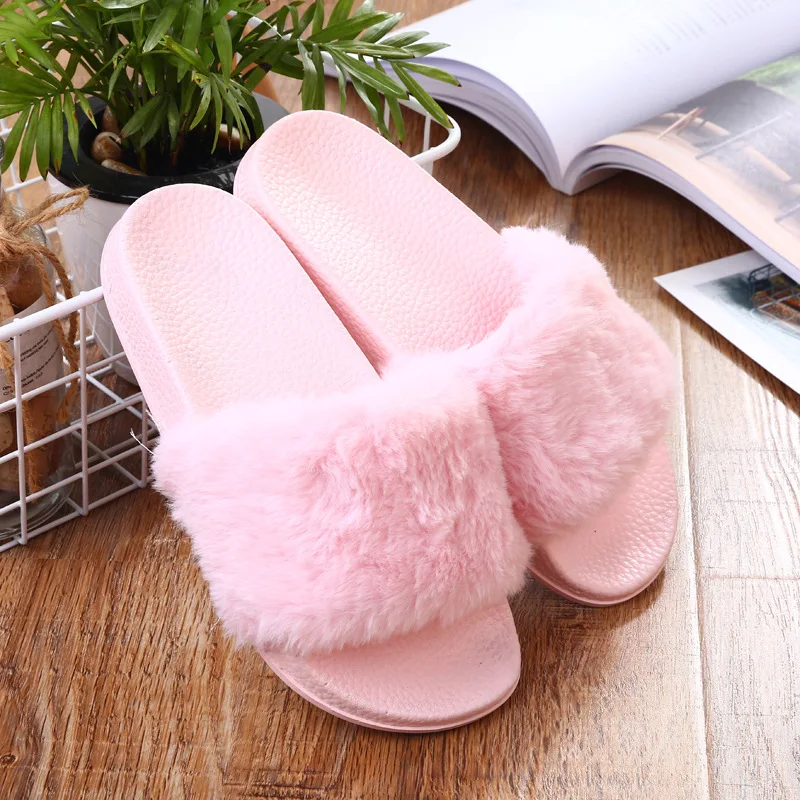 Women Shoes Autumn Winter Women Slippers Bedroom Female Plush Slippers Warm Fur Flat Soft Ladies Footwear Fashion Shoes Indoor