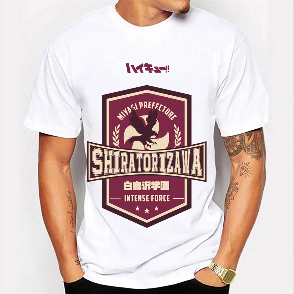 

Haikyuu футболка для старшей школы футболки Shiratorizawa летняя Харадзюку Футболка мужская оверсайз футболка с коротким рукавом хип-хоп топы с круг...