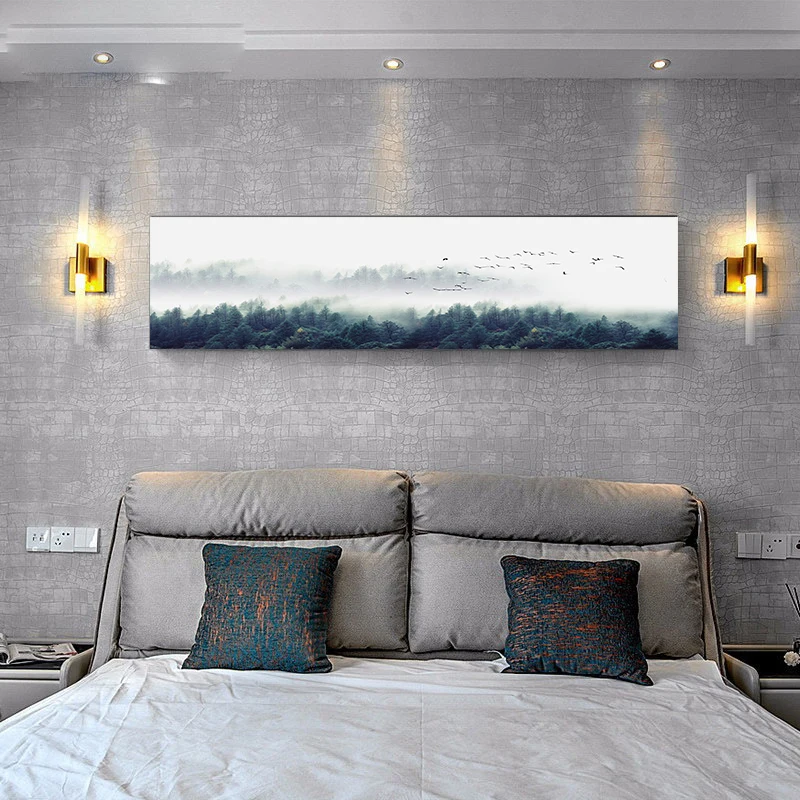 Современное минималистичное украшение на холсте в скандинавском стиле с