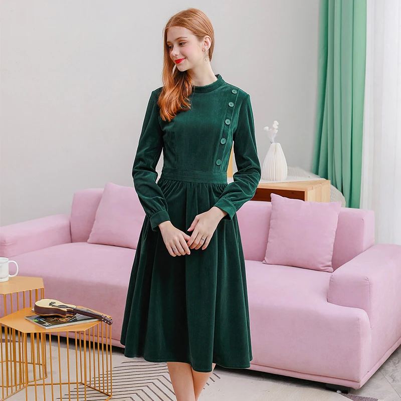 Только плюс зимнее бархатное платье винтажное элегантное тонкое а силуэт