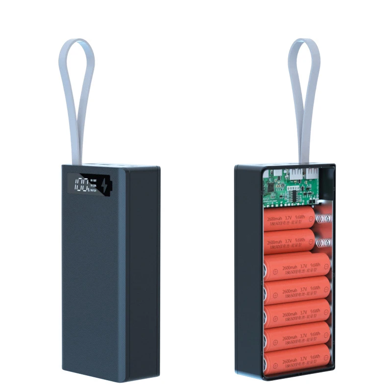 

C14 Power Bank 18650 Battery Case Charger Box Dual USB LCD Display Support PD Wireless Charge Battery Powerbank Shell Storage