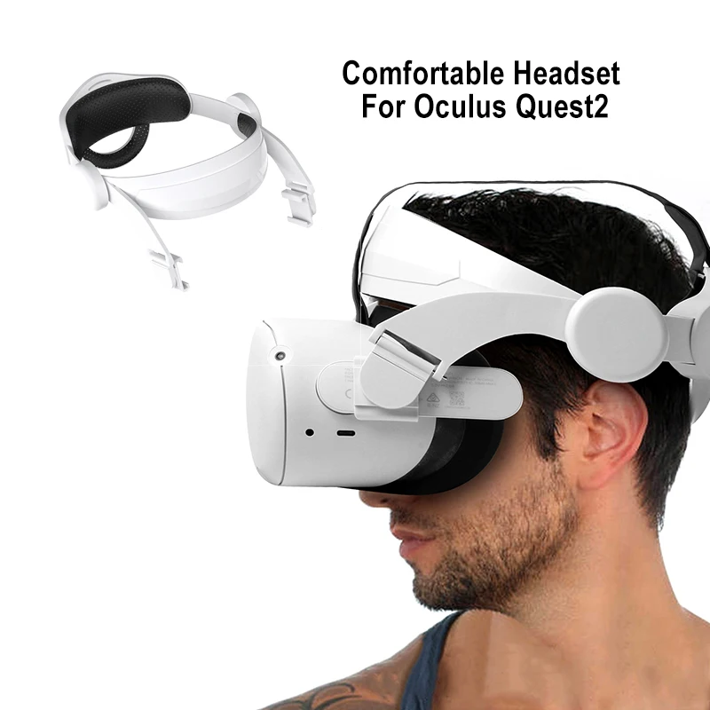VR Glasses Head Strap Accessories for Oculus Quest2 Adjustable Headband Frabic Cushion Pad Accessory (Vr Glass Is Not Included)