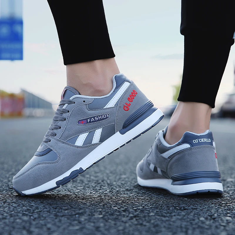 New Trend Trainers Running Shoes Men Retro Leather Casual Sneakers Outdoor Athletic Shoes For Men Streetwear Mens Gym Shoes