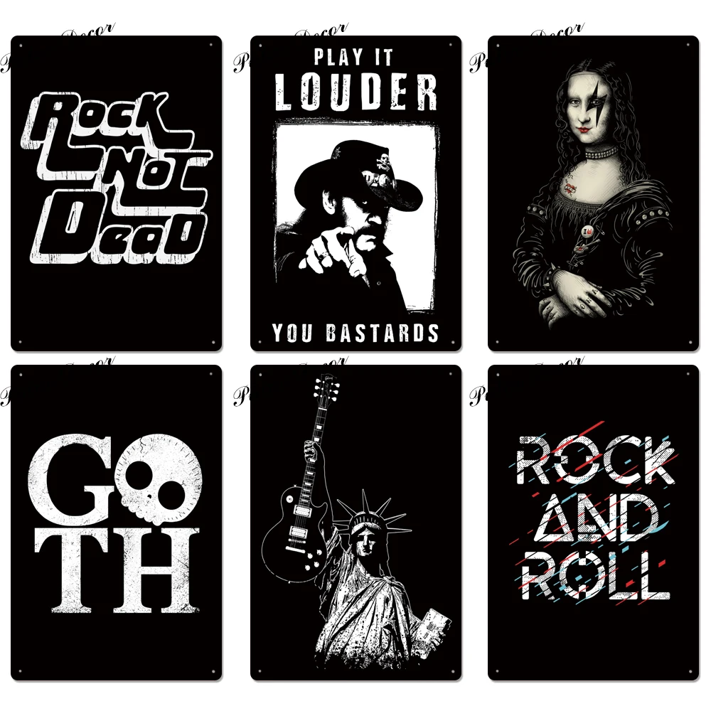 Оловянная винтажная металлическая вывеска Rock & Roll металлический винтажный