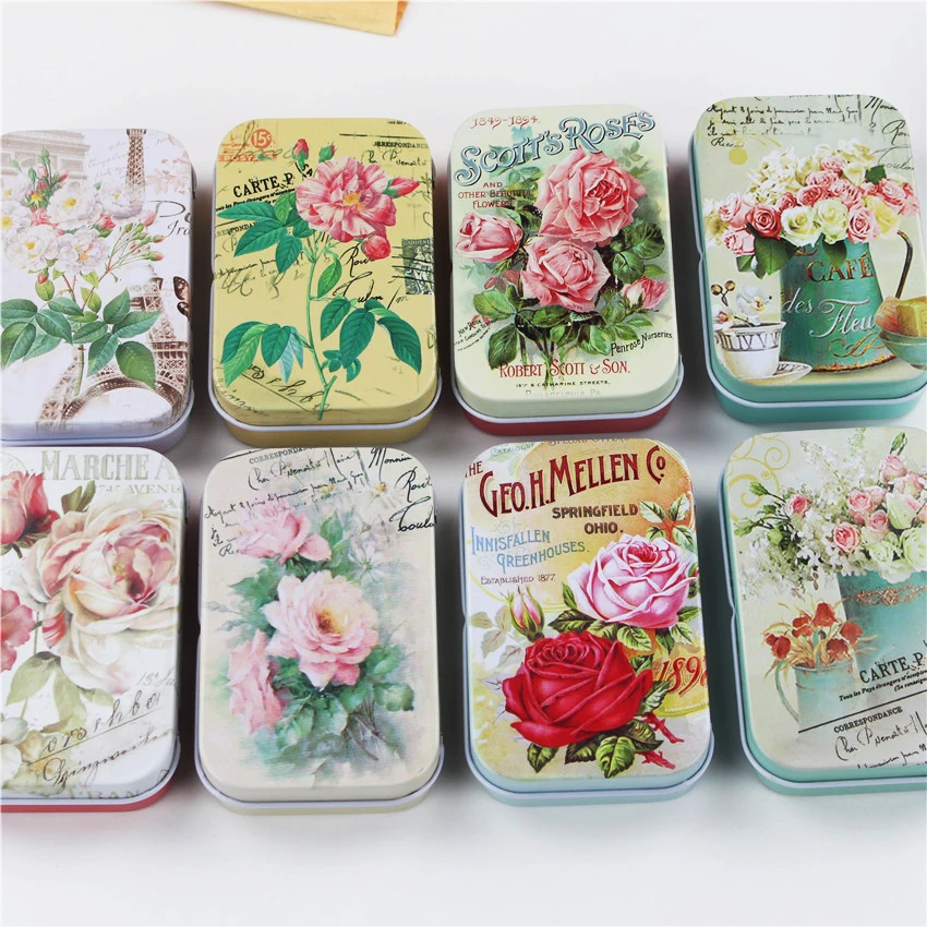 TH054 12 шт./лот, мини железная коробка, коробка для хранения ксилитола, коробка для свадебных ювелирных изделий, переносные жестяные коробки, контейнер - Цвет: TH054