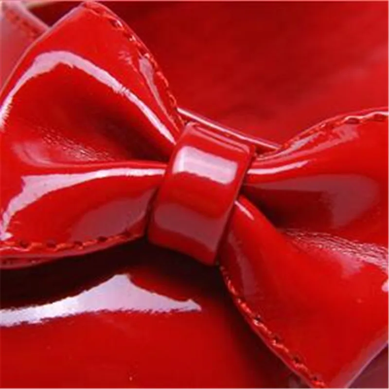 Детская обувь с бантом осень 2020 Мокасины принцессы для девочек цвет красный