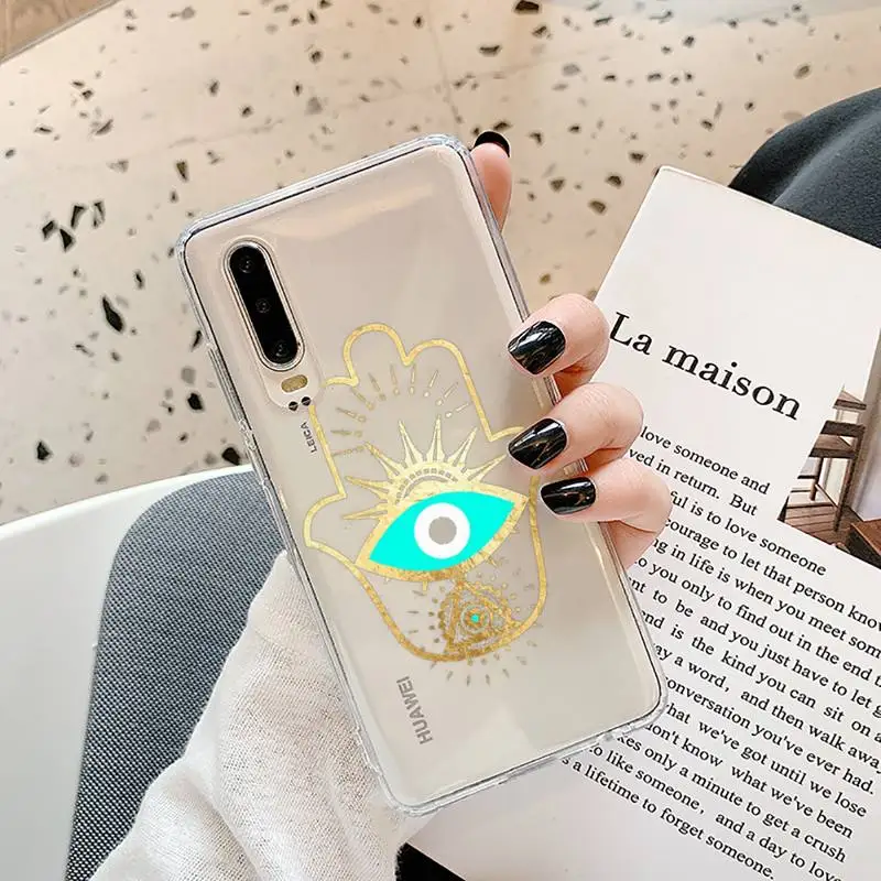 

Evil eye Phone Cases Transparent for Samsung A71 S9 10 20 HUAWEI p30 40 honor 10i 8x xiaomi note 8 Pro 10t 11