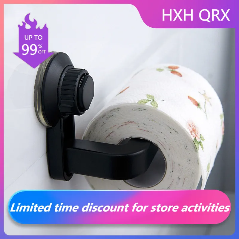 

1pc Kitchen Toilet Paper Holder Super Storage Suction Cup Wall Mount Removable Rack Kitchen Bathroom Sundries Organizers