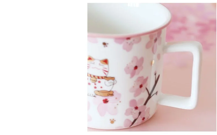 Oussirro креативный стиль Hello Lucky Kitty кошка молоко чай кофе кружки с ложкой костюм дети милые и комнаты украшения чашки воды