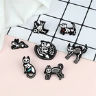 Брошь в виде черепа для мужчин, черно-белая эмалированная брошь в стиле скелет, темный панк, на заказ, классный значок для рюкзака, бижутерия