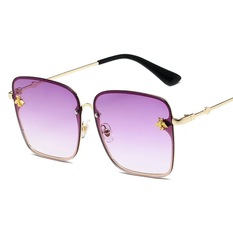 

2021 Luxury Brand Design Fashion Bee Sunglasses Women Vintage Gradient Shade Sun Glasses For Female New