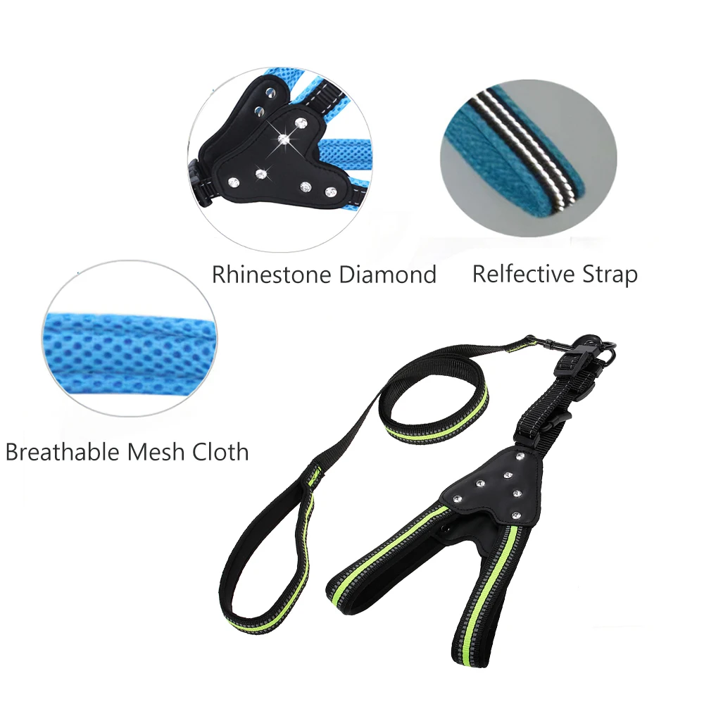 Шлейка для собак регулируемые шлейки Стразы со стразами металлические крючки