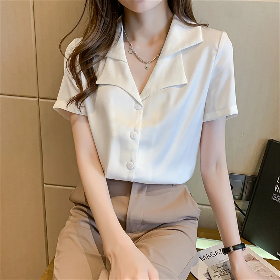 

Summer Korea Casual Chiffon Women Blouse Fashion Blouses Ladies Career Office Shirt Tops Female Blusas Camisa Mujer