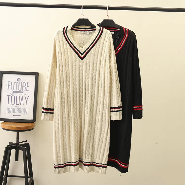 Большие размеры платья для женщин модное и повседневное осенне зимнее свободное