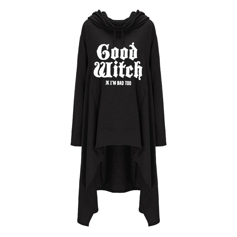 

Large Size Good Witch Creativity Letters Print Hoodies For Women Spring Autumn Sweatshirt Girl Hoodies Casual Youth Pullover
