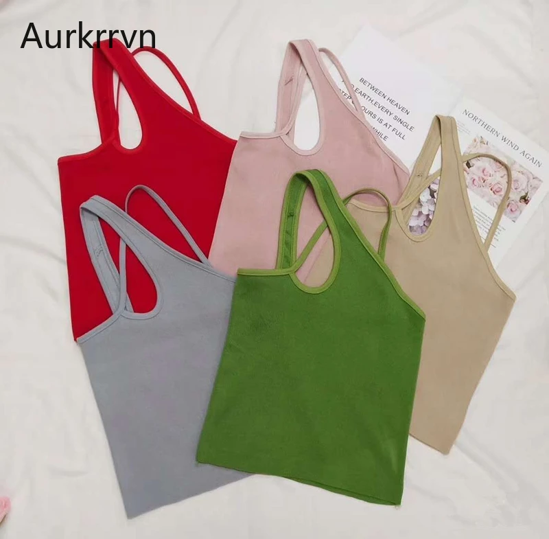 

Aurkrrvn Halter Sexy Club Camis Crisscross Spaghetti Strap Tops Summer Ladies Camisole Fashion Womens Summer Camisoles Femme