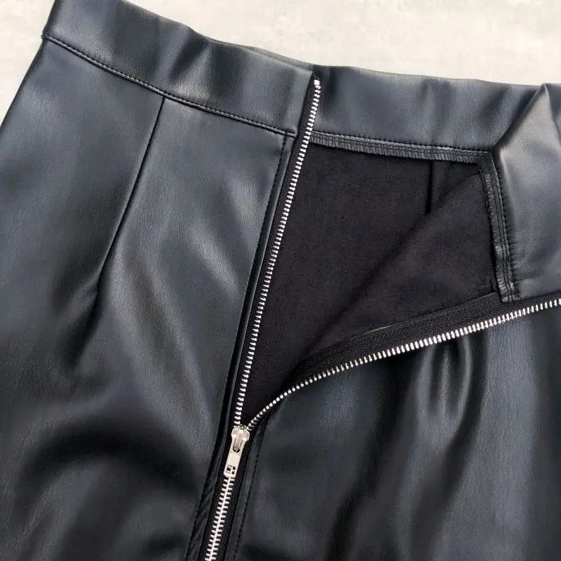 Юбка-карандаш женская из искусственной кожи на молнии с завышенной талией | Юбки