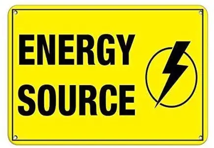 

Crysss Warning Sign Energy Source Hazard Sign Hazard Labels Road Sign Business Sign 8X12 Inches Aluminum Metal Sign