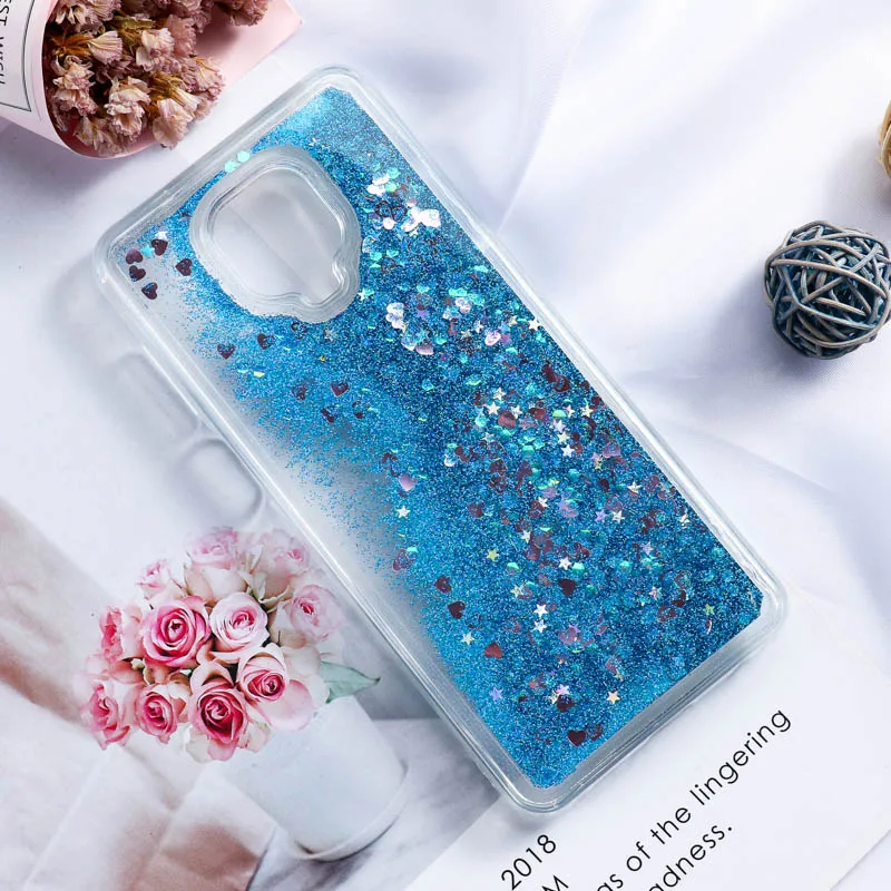 Case For Xiaomi Redmi Note 9 Pro Case On Redmi Note 10 Pro 10S 9S 8T 8 Redmi9 9A 9C NFC Transparent Bling Quicksand Cover Funda