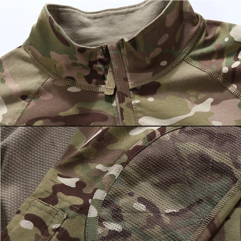 Military Mens Camouflage Tactical Suits Long Sleeve Brand Cotton Breathable Combat Frog Set Men Training Clothing 3XL BF112B |