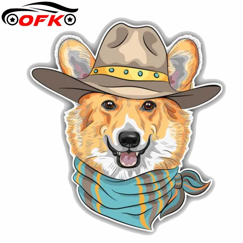 OFK хипстерская собака Pembroke Welsh Corgi креативная мультяшная наклейка на автомобиль. |