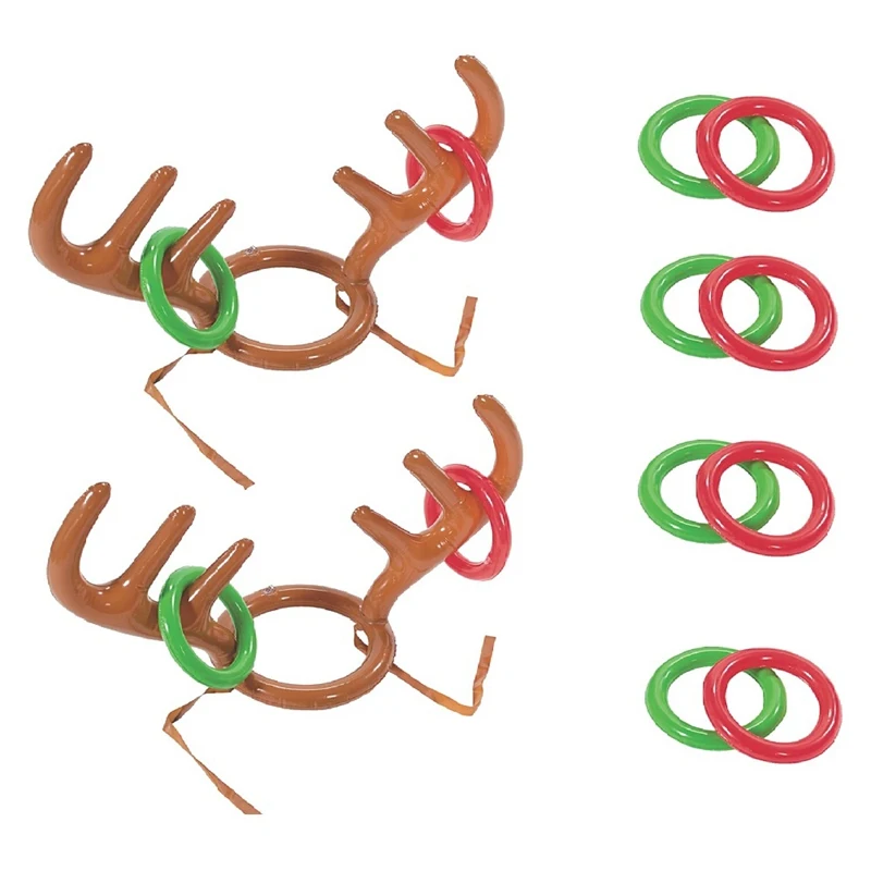 

Inflatable Antler Ring Toss, Reindeer Ring Stocking Stuffers For Christmas Party Games Funny Gifts Kids Adults