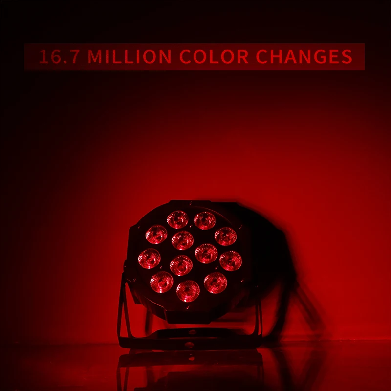 6 шт./лот 12 Вт светодиодные лампы 12x12 прожекторы Par RGBW 4 в 1 плоские dmx512 для дискотек