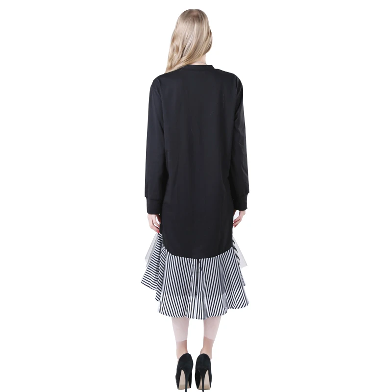 Женская Асимметричная футболка с длинным рукавом CAMIA черный пуловер миди в