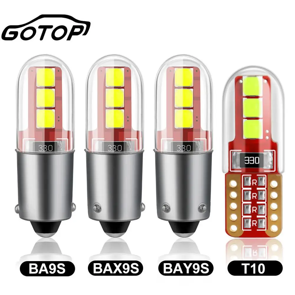 1 шт. T10 W5W светодиодный лампы BA9S H6W T4W BAX9S H21W BAY9S автомобиля Фары заднего хода 6SMD 3535