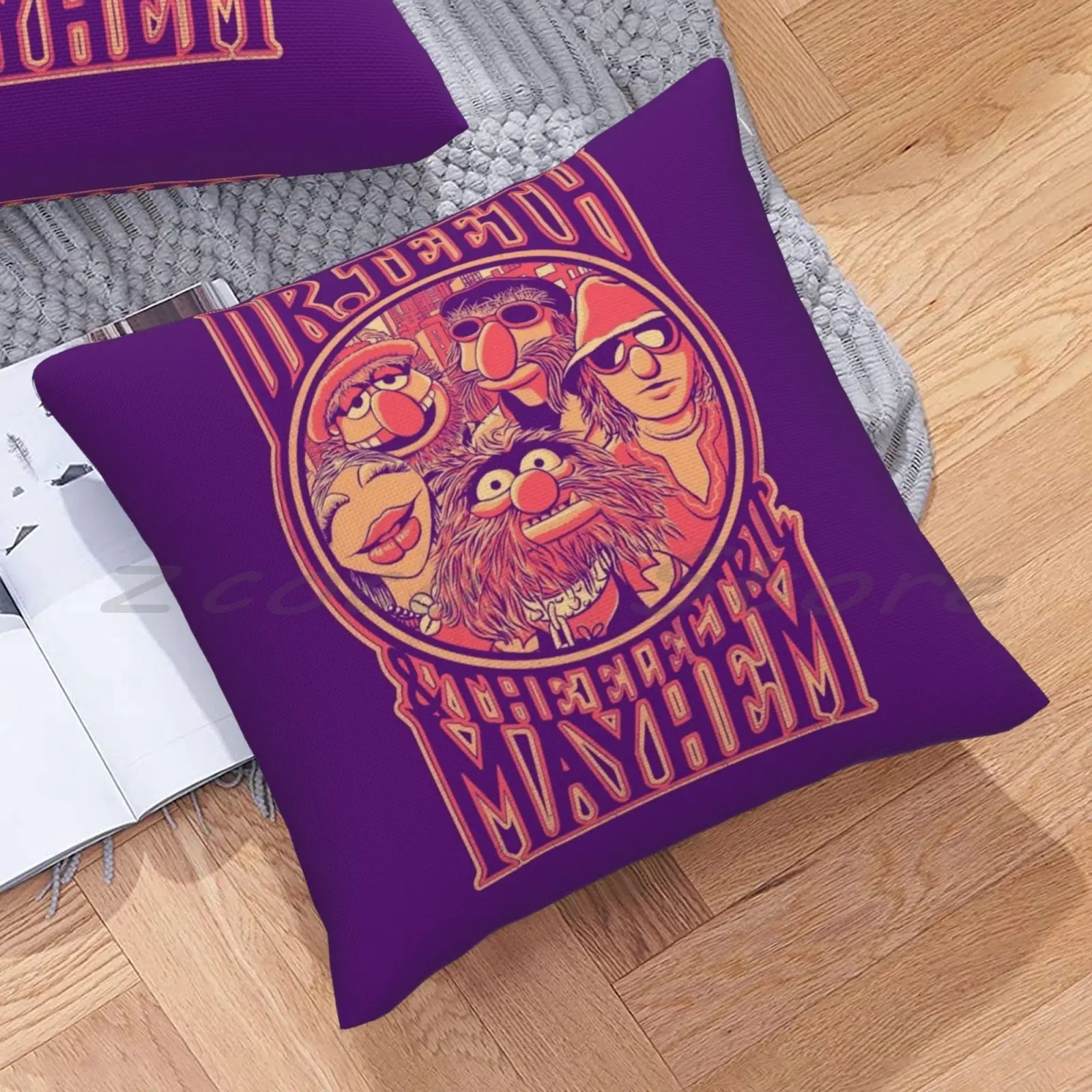 Наволочка с надписью Dr. Teeth наволочка из хлопка и льна плюшевыми помпонами для