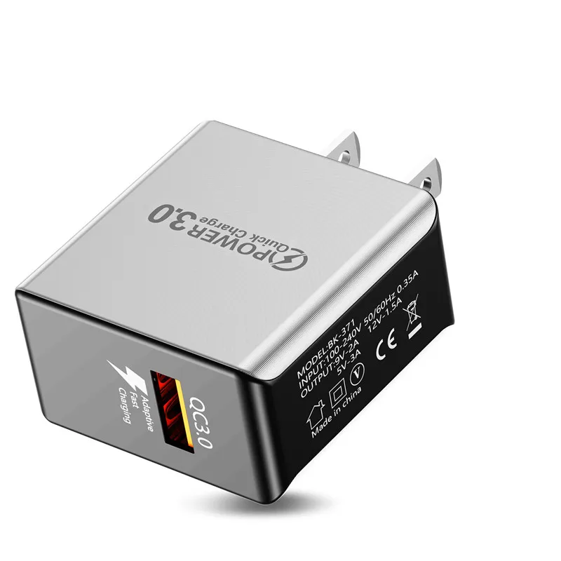 Black USLION mi ni USB настенное зарядное устройство QC 3,0 USB быстрое зарядное устройство для мобильного телефона для путешествий для iphone 7X8 6 6S samsung Xiaomi mi 8 huawei - Тип штекера: Black