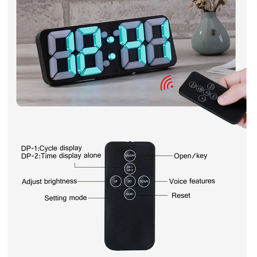3D беспроводной дистанционный цифровой настенный будильник с 115 цветовыми
