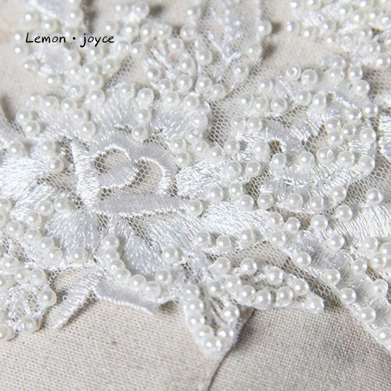 2019 новый дизайн белая аппликация Цветочная кружевная нашивка свадебное платье с